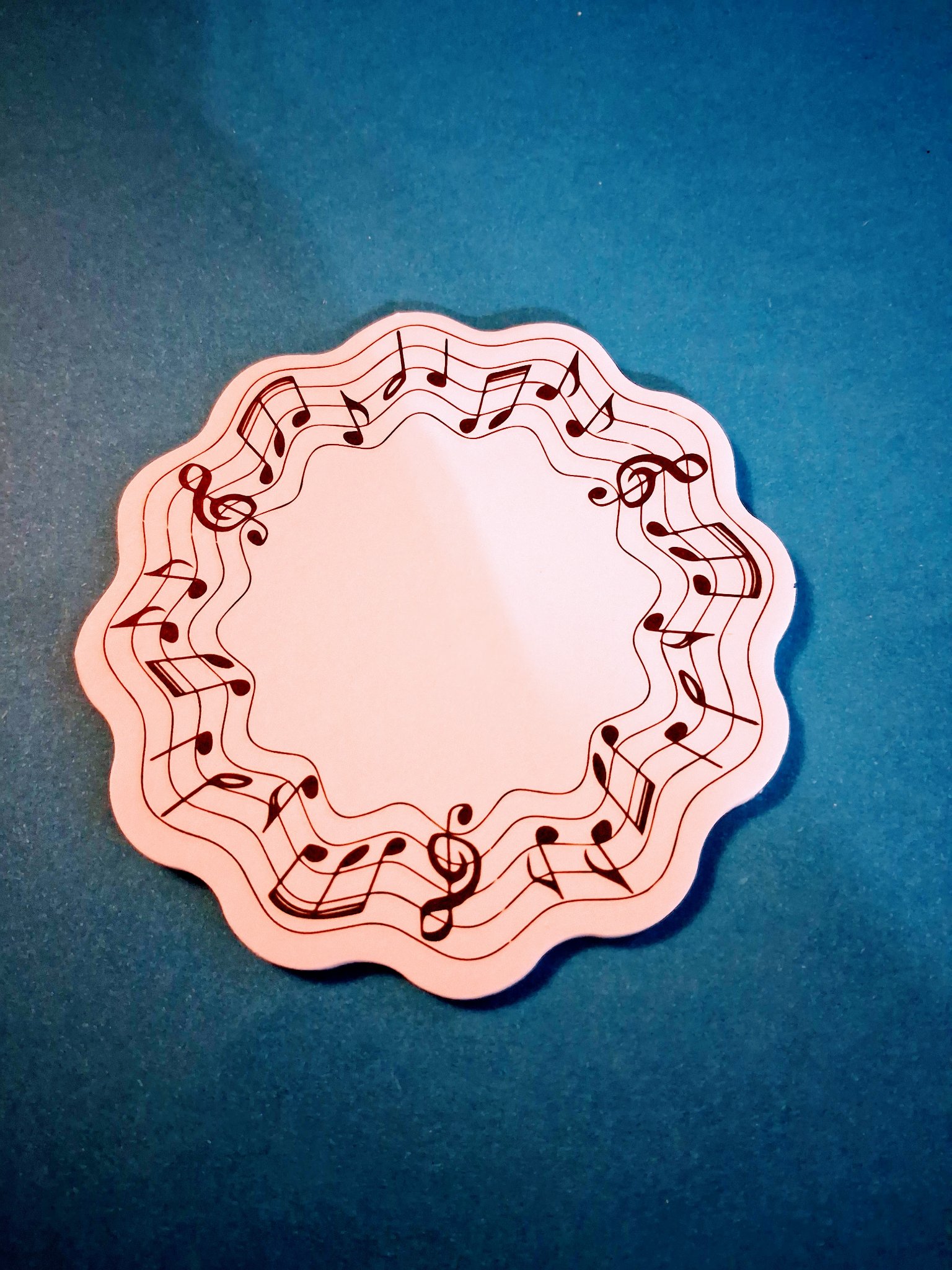 Die-Cut Music Notepad — 41H Wavy Circular Music Border